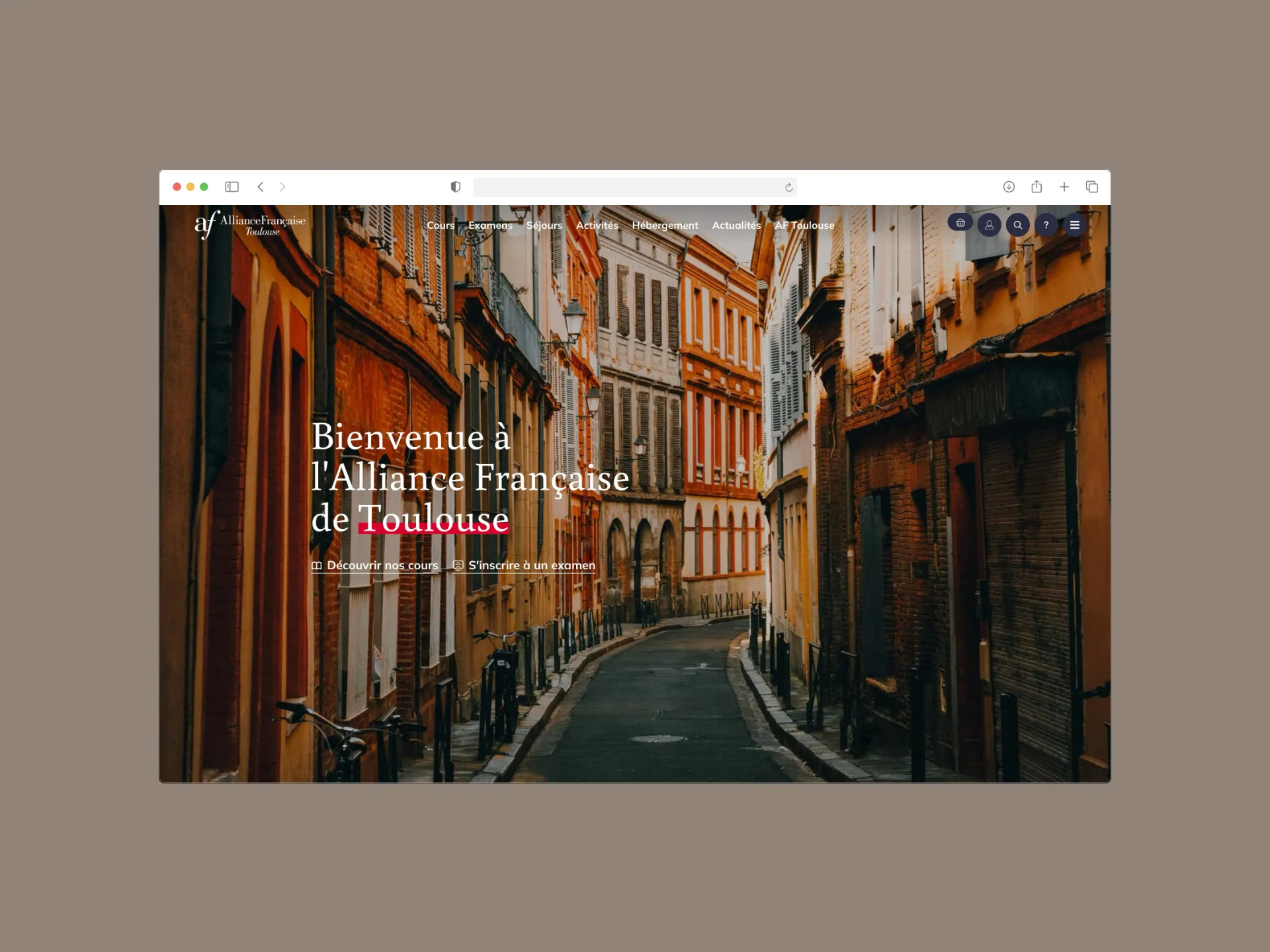 Capture du projet Alliance Française de Toulouse